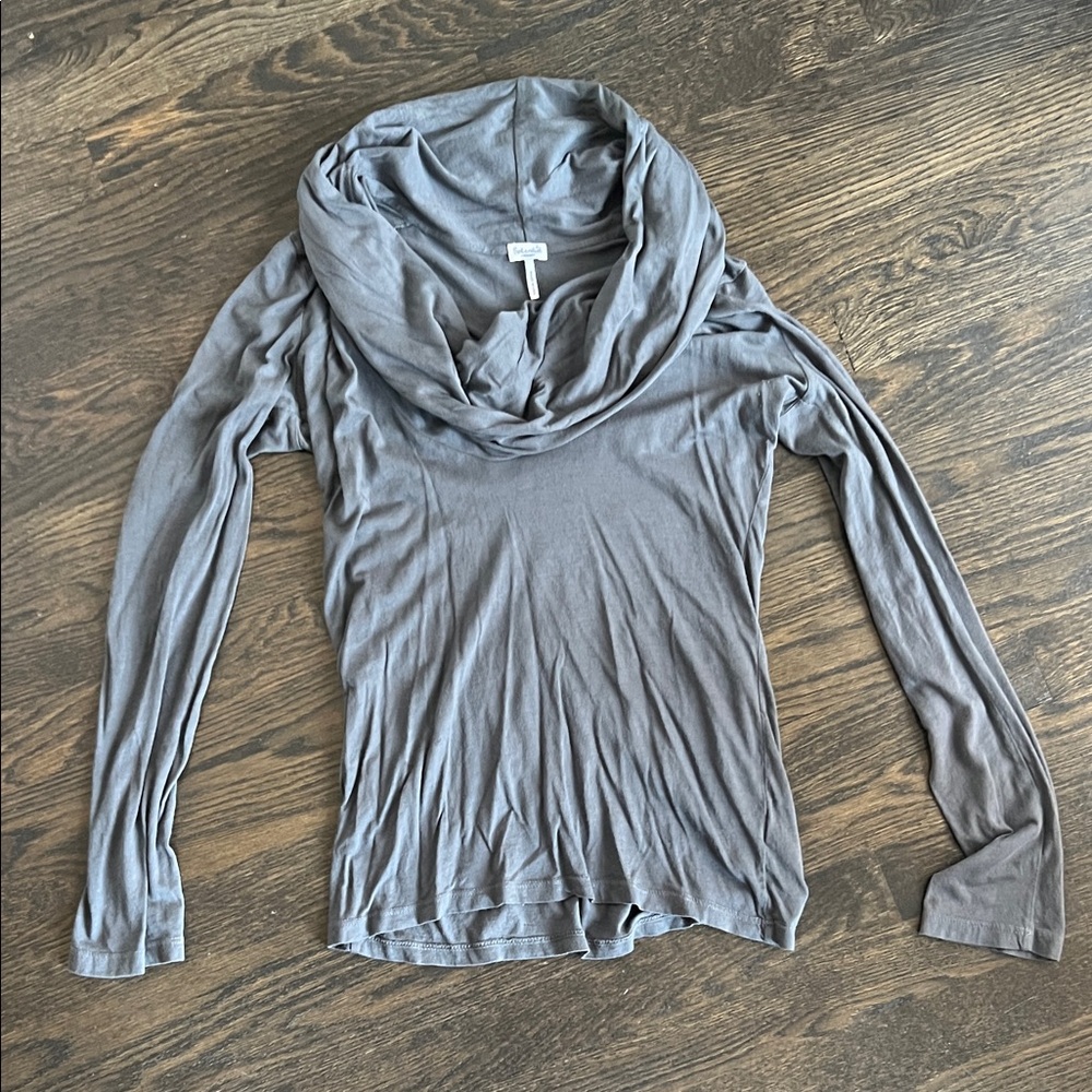 Splendid Women’s Gray Cowl Neck Long Sleeve Top Medium Y2K 2000s